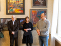 Osvaldam Zvejsalniekam veļteitys pīminis zeimis atkluošona. Foto: Amanda Anusāne/portals lakuga.lv
