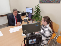   Latgolys regionaluo televizeja gastej Rēzeknis Vaļsts 1. gimnazejā. Foto: Latgolys regionaluo televizeja