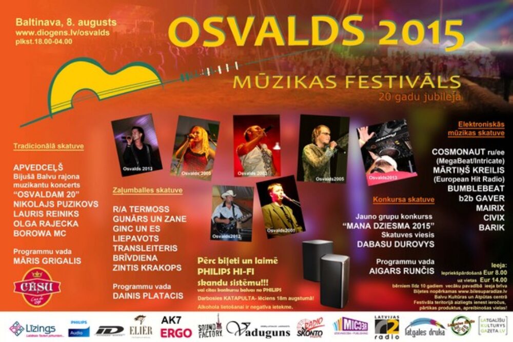 Muzykys festivals “Osvalds 2015” jau nuokušnedeļ
