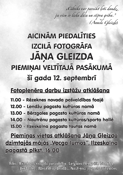 Pasakums veltits J.Gleizdam