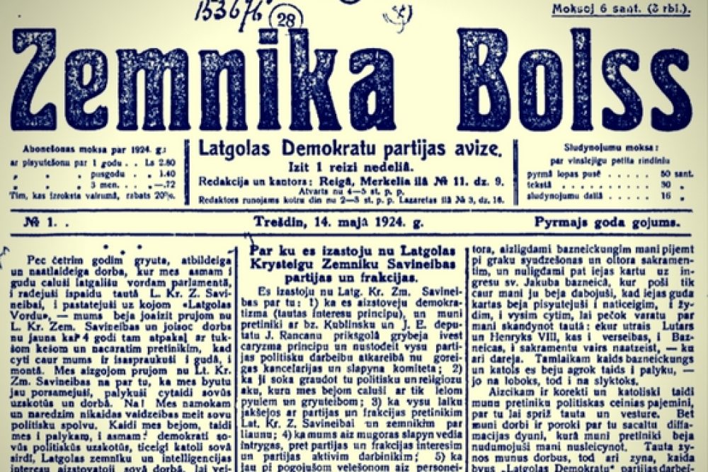 Fraņcs Trasuns: storp politiskuom kaisleibom i intrigom gazetys “Zemnīka Bolss” publikacejuos
