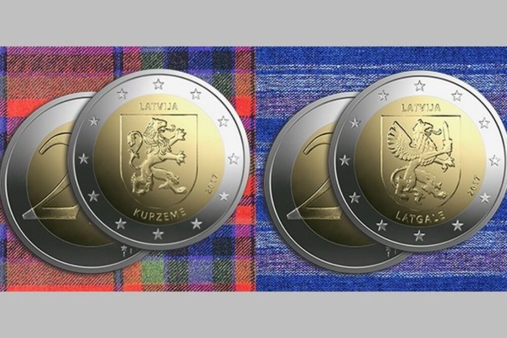 Izdūta Latgolai veļteita 2 eiro pīminis moneta