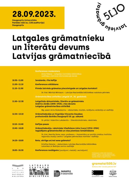 Konference "Latgales grāmatnieku un literātu devums Latvijas grāmatniecībā" @ Daugovpiļs Universitate