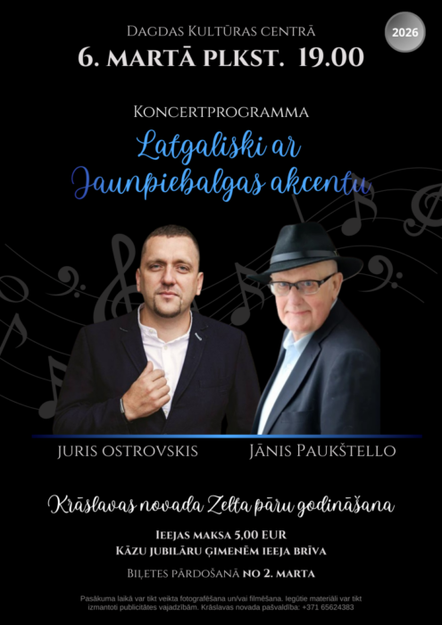 Koncertprograma "Latgaliski ar Jaunpiebalgas akcentu" @ Dagdys kulturys centrys