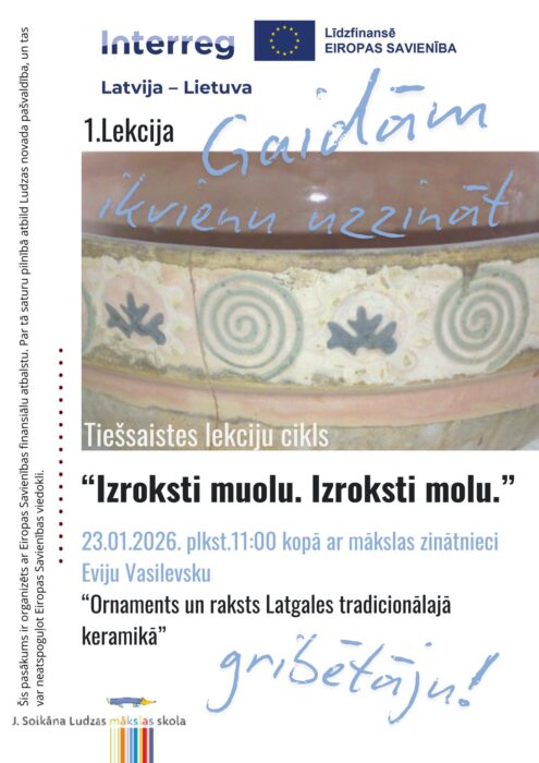 Evijis Vasilevskys lekceja "Ornaments un raksts Latgales tradicionālajā keramikā" @ tīšsaistē