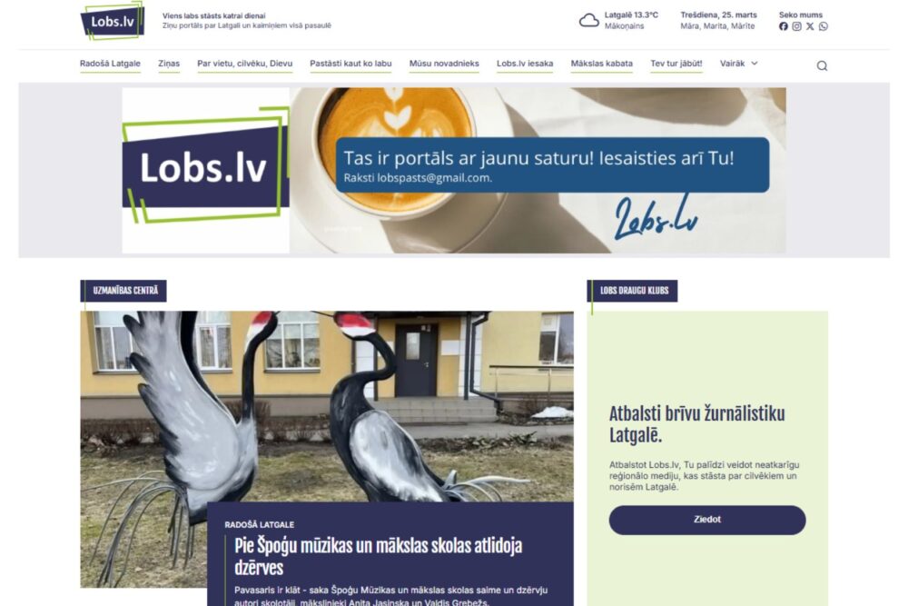 Caur cylvākim paruodeit Latgolu tuos daudzveideibā – portals lobs.lv tics pi jauna izskota