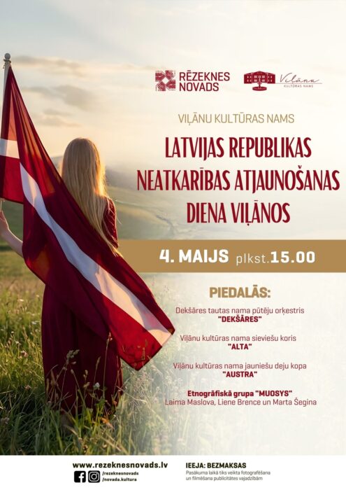 Latvejis Republikys Naatkareibys atjaunuošonys dīna Viļānūs @ Viļānu kulturys noms