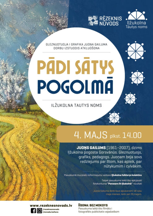 Juoņa Gailuma dorbu izstuodis "Pādi sātys pogolmā" atkluošona @ Iļžukolna tautys noms