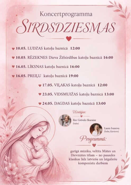 Koncertprograma "Sirdsdziesmas" @ Ludzys katuoļu bazneica